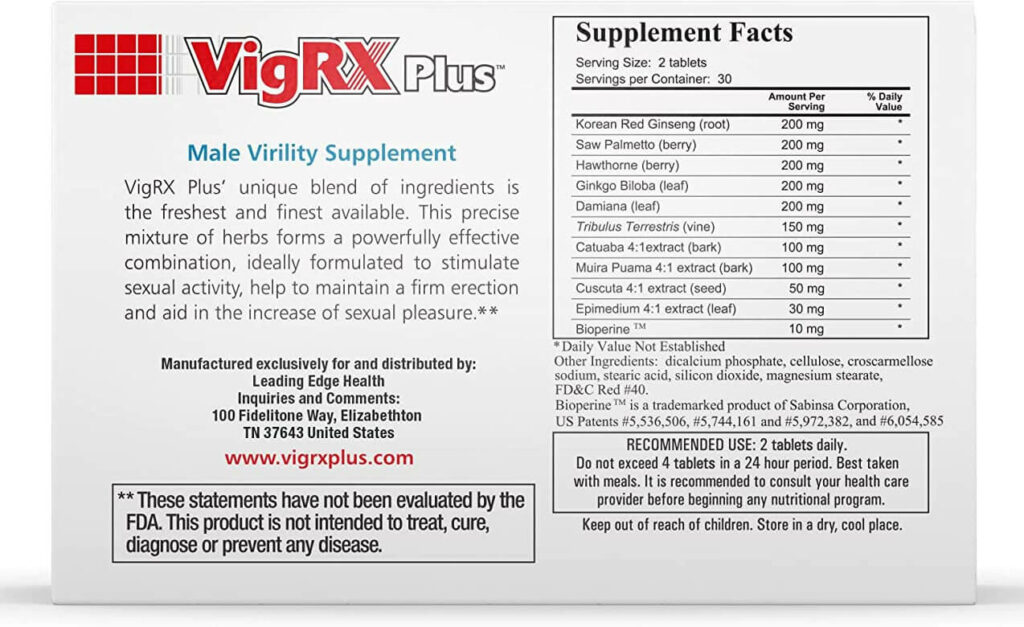 Vigrx Plus Ingredients
